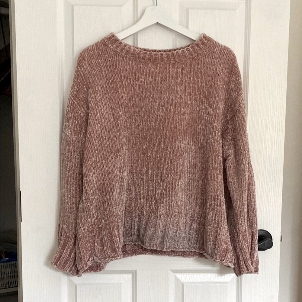 NEW Cynthia Rowley Cozy Blush Pink Chenille Sweater
